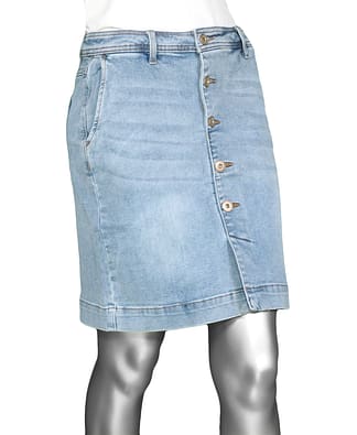 Tribal Button Down Skirt- Sweet Blue . Tribal Style: 7813O-292-2499